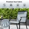 2 Piece Patio Dining Chairs with Fabric Seat and Metal Frame Suitable for Multiple Outdoor Places